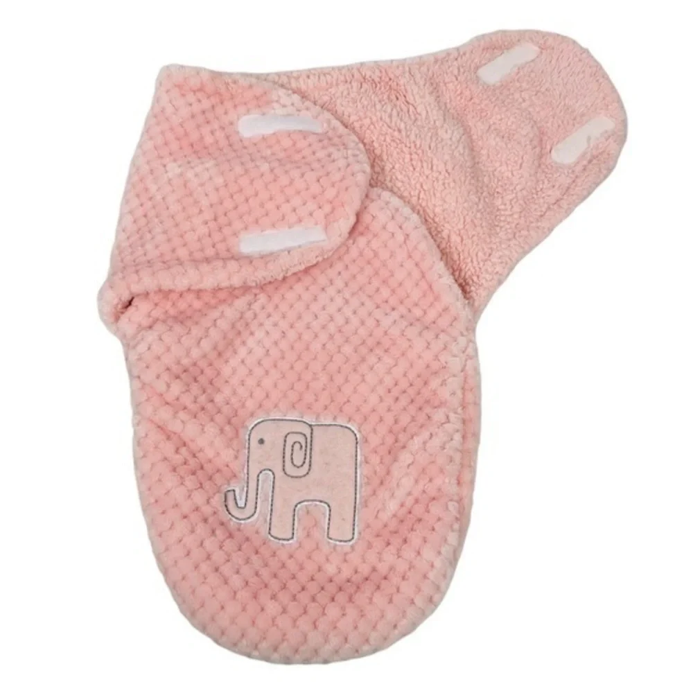 Swaddle Blanket | Pink Elephant | Soft 100% Polyester
